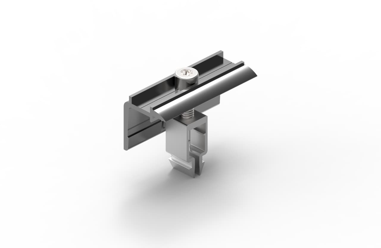 Endklemme zum PV-Modul an Profil zu befestigen